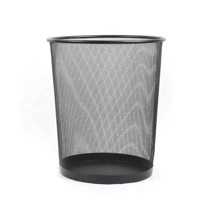 Metal Mesh Waste Basket Black 234x275mm