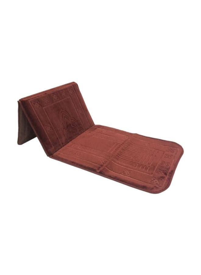 Foldable Prayer Mat With Backrest Brown 145x54cm