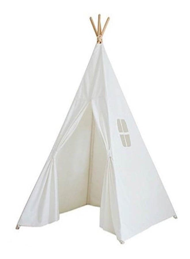 Natural Teepee Play Tent With Wooden Poles