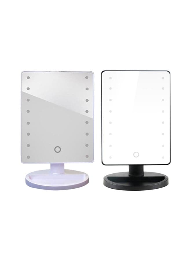16 LED Light Rotatable Touch Dimmable Makeup Mirror White