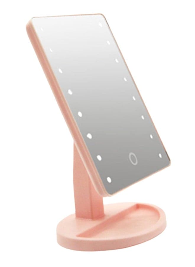 LED 16 Lamp Desktop Cosmetic Mirror Pink
