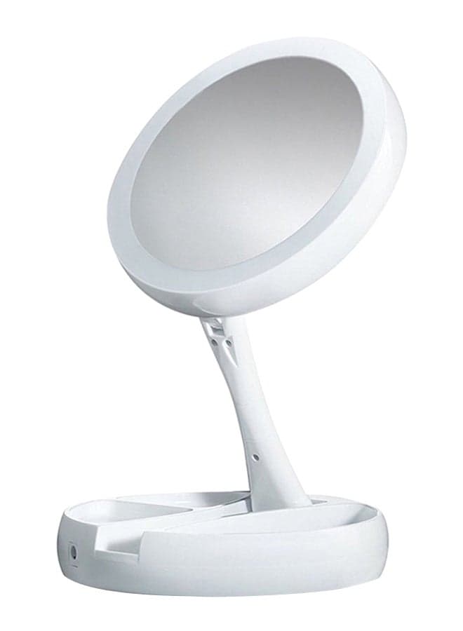 LED Folding Cosmetic Mirror White