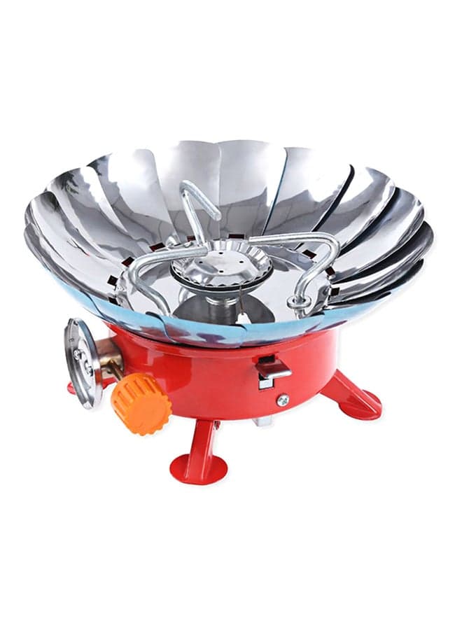 Windproof 1-Burner Camping Stove - Red/Blue