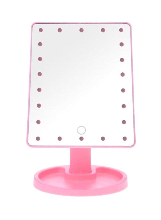 Adjustable LED Touch Screen Makeup Mirror Pink