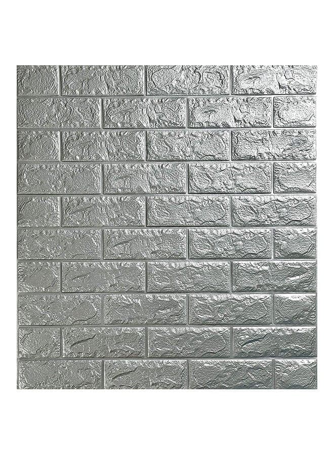 3D Brick Waterproof Wall Stickers Grey