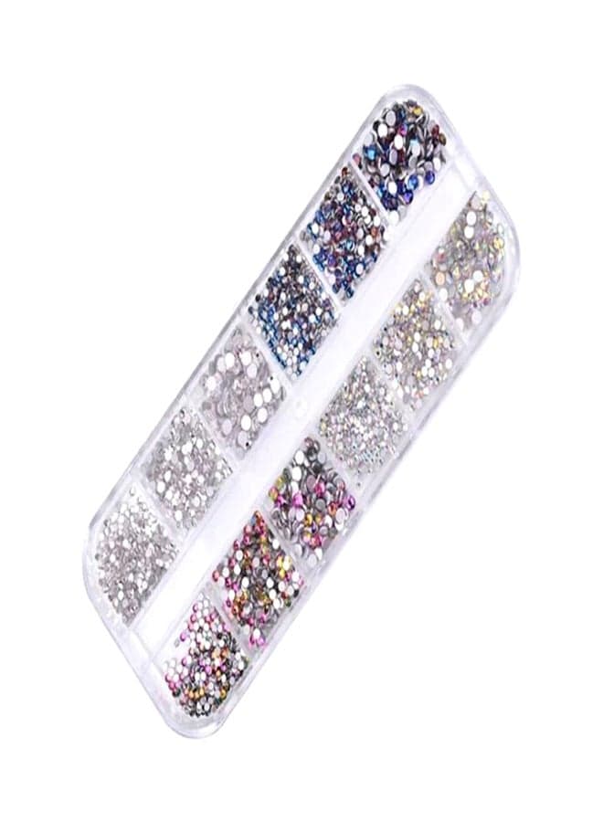 2080-Piece Spangle Round Rhinestone Nail Decoration Crafts Multicolour