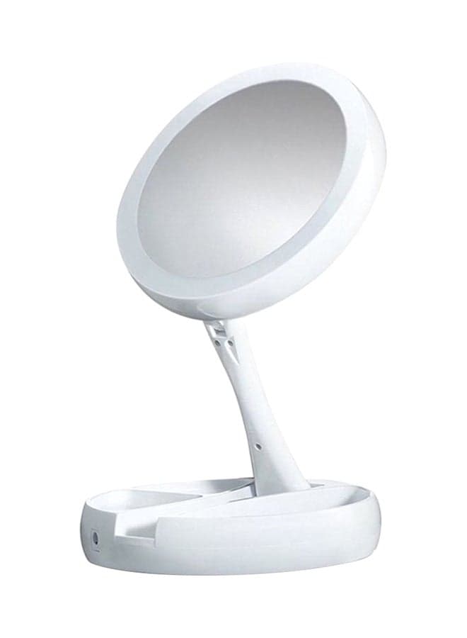 Double Sided LED Light Desk Mirror White