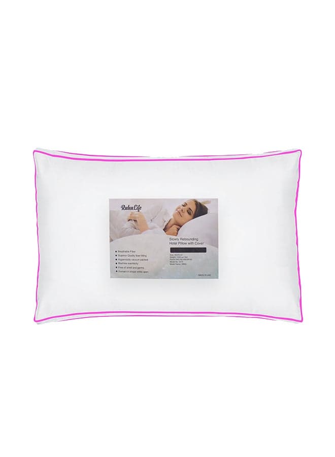 Slowly Rebounding Hotel Pillow With Cover Cotton White 50X70centimeter