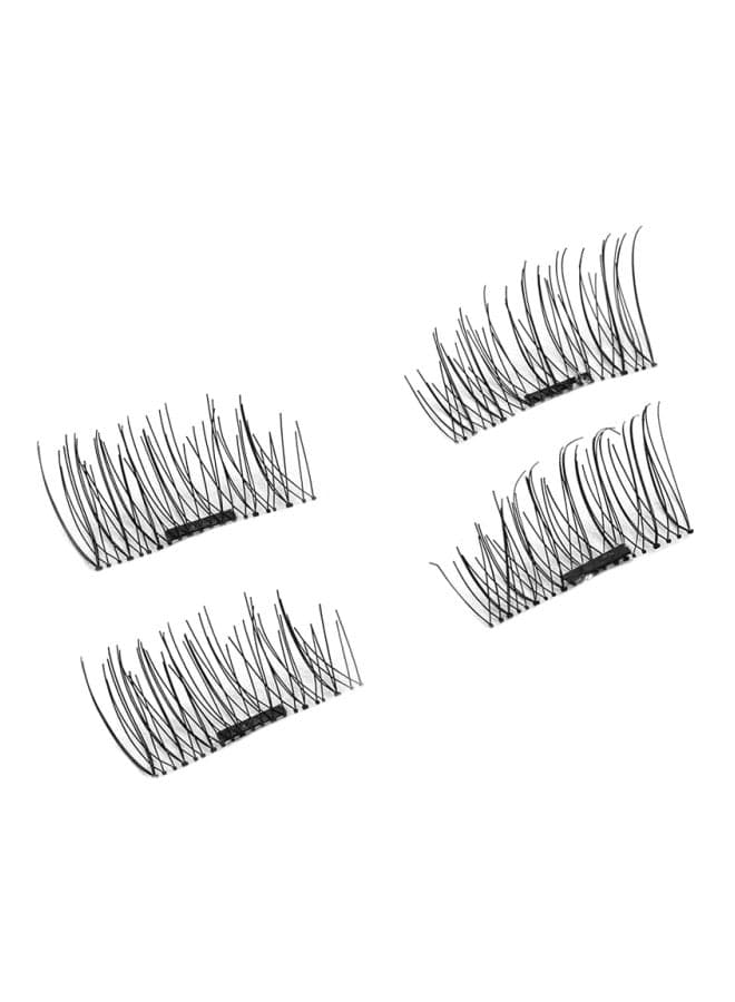 Pair Of 2 3D Magnetic False Eyelashes Black