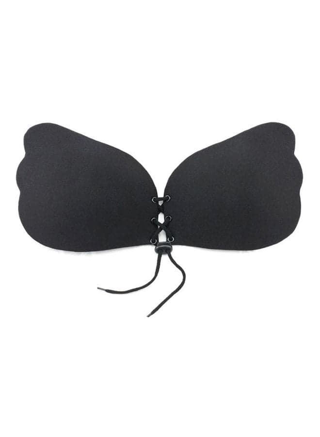 Solid Pattern Strapless Bra Black