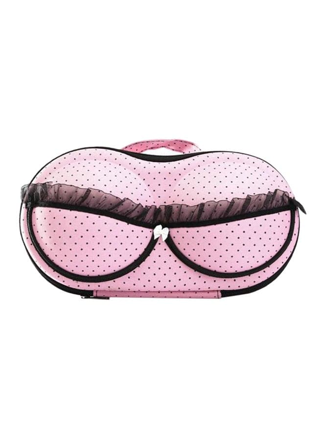 Floral Printed Lingerie Organizer Pink/Black 32x6x15cm