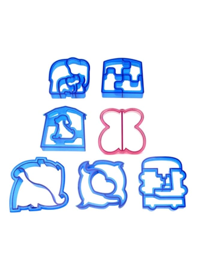 7-Piece Sandwich Toast Cookie Cookie Cutter Set Blue/Pink