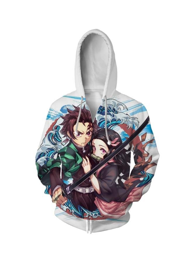 Demon Slayer: Kimetsu No Yaiba 3D Printed Zip Hoodie Multicolour