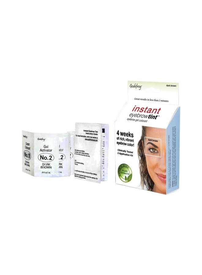 Instant Eyebrow Tint With 3 Application Set Dark Brown