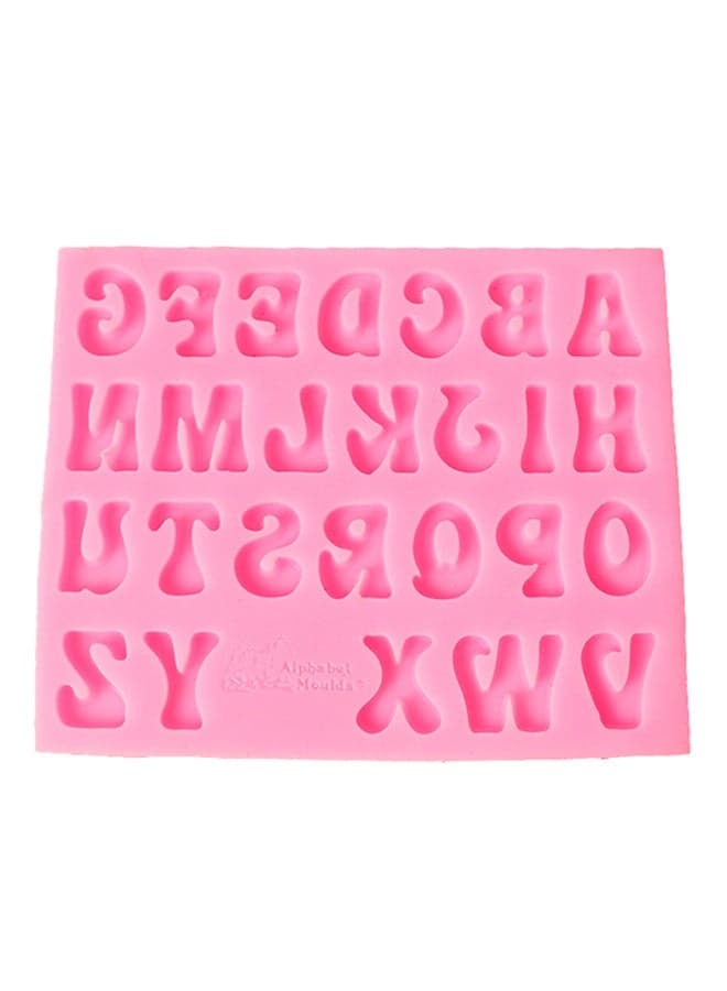Silicone No Stick Cake Alphabets Mold Pink 15centimeter
