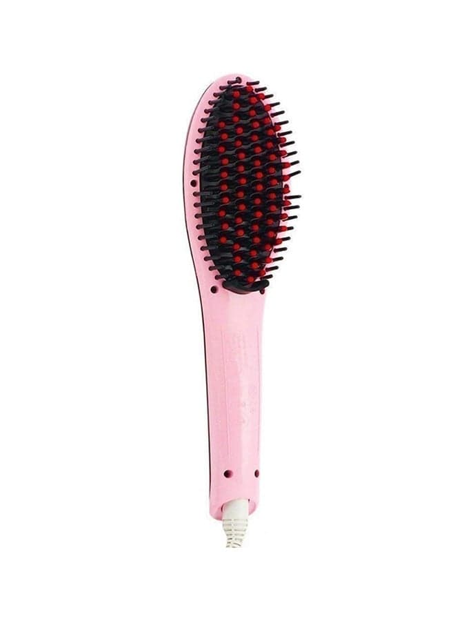 3-In-1 Straightening Electric Comb Brush With LCD Screen Pink