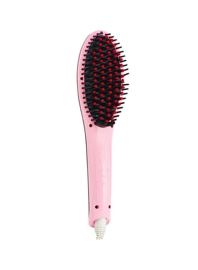 Electric Comb Brush Nano Straightener With LCD Screen Pink
