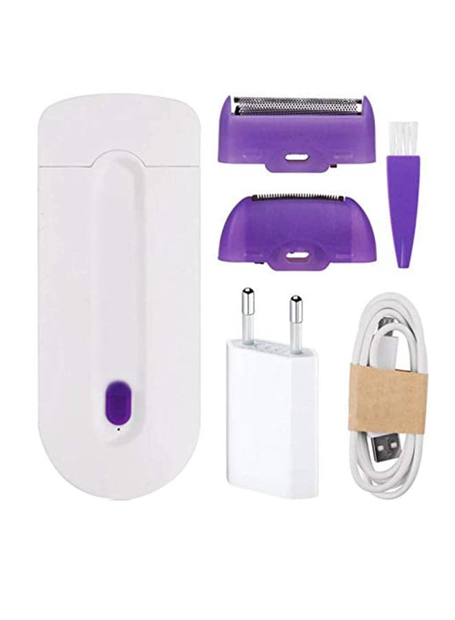 Wireless Rechargeable Hand Held Shaver And Trimmer White/Purple