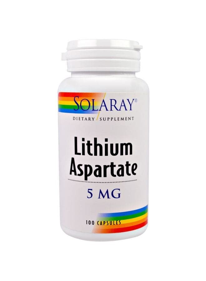 Lithium Aspartate 5 mg Dietary Supplement - 100 Capsules