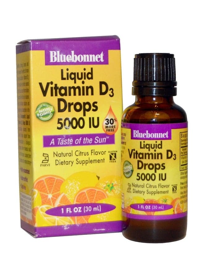 Liquid Vitamin D3 Drops 5,000 IU Dietary Supplement