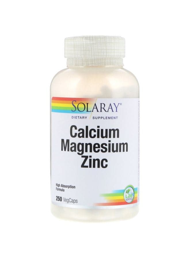 Calcium Magnesium Zinc Dietary Supplement - 250 Veg Caps