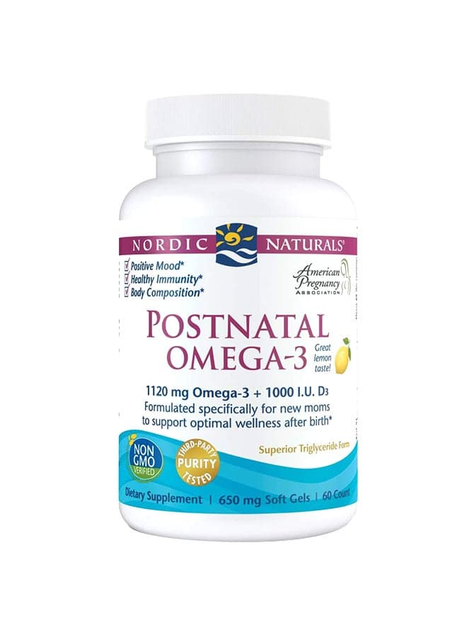 Postnatal Omega-3 Dietary Supplement 650 mg - 60 Soft Gels