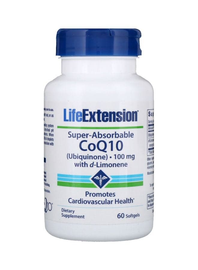 Super-absorbent CoQ10 100mg Dietary Supplement - 60 Softgels