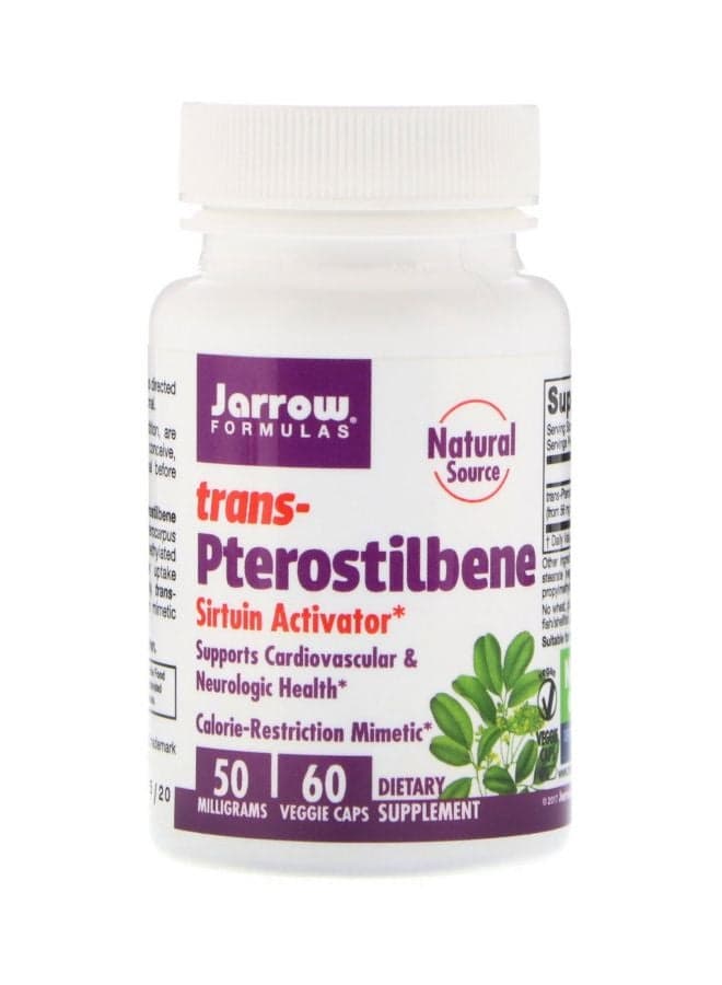 Trans-Pterostilbene 50mg Dietary Supplement-60 Veggie Caps