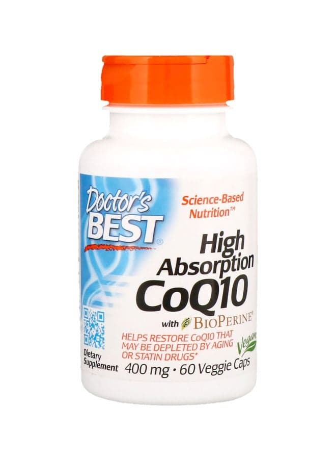 High Absorption CoQ10 With BioPerine 400 Mg - 60 Veggie Capsules