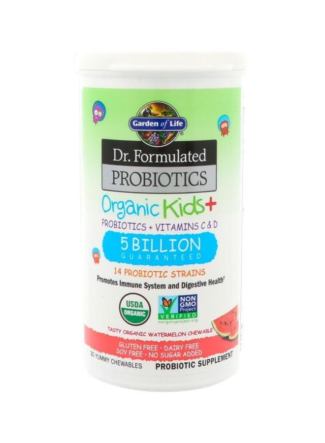 Dr. Formulated Probiotics Organic Kids+ Probiotics + Vitamins C And D - 30 Yummy Chewables