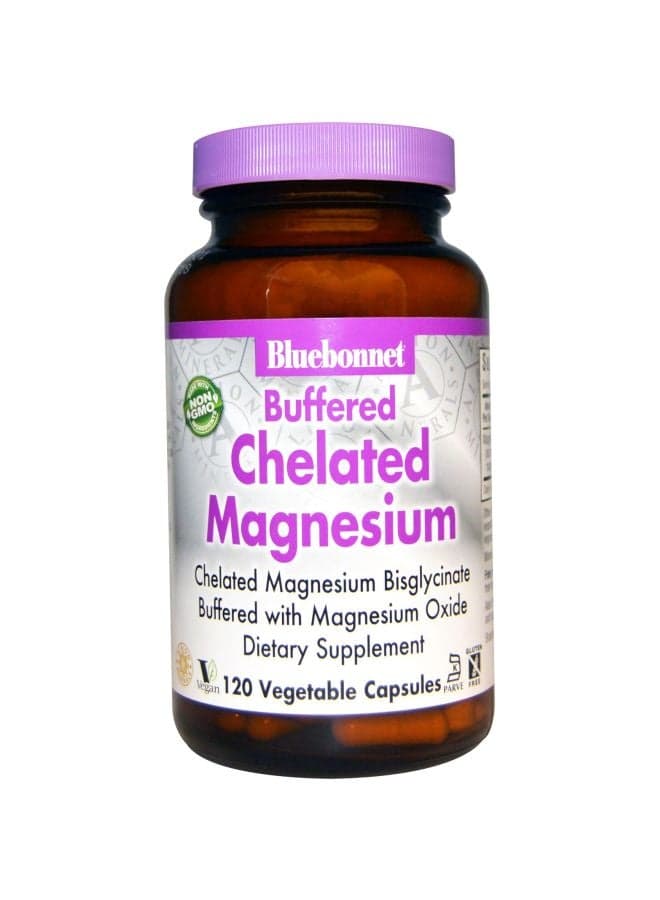Buffered Chelated Magnesium Dietary Supplement - 120 Veg Capsules