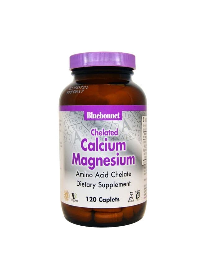 Calcium Magnesium Chelated Dietary Supplement - 120 Caplets