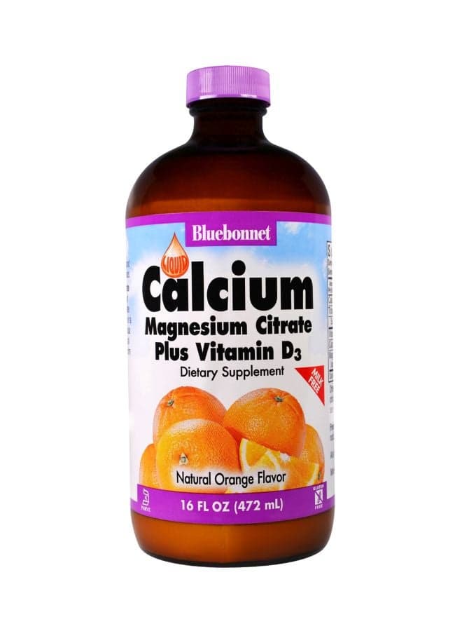 Liquid Calcium Magnesium Citrate Plus Vitamin D3 Dietary Supplement