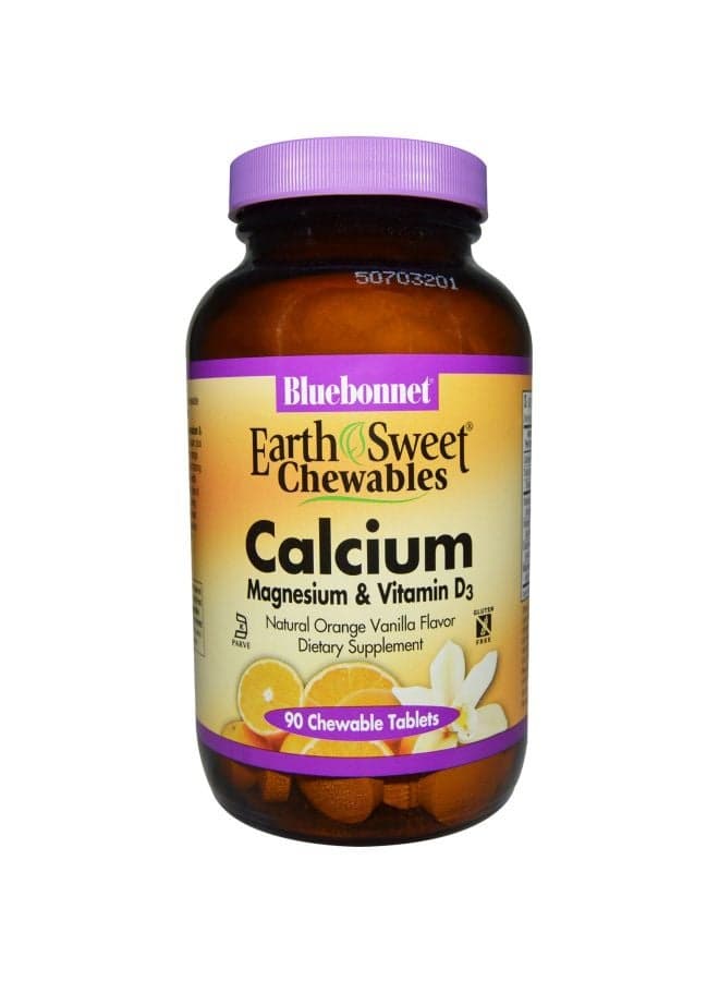 Calcium Magnesium And Vitamin D3 Dietary Supplement  - 90 Chewable Tablets