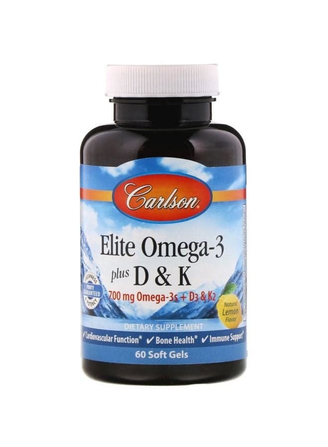Elite Omega-3 Plus D And K - 60 Soft Gels