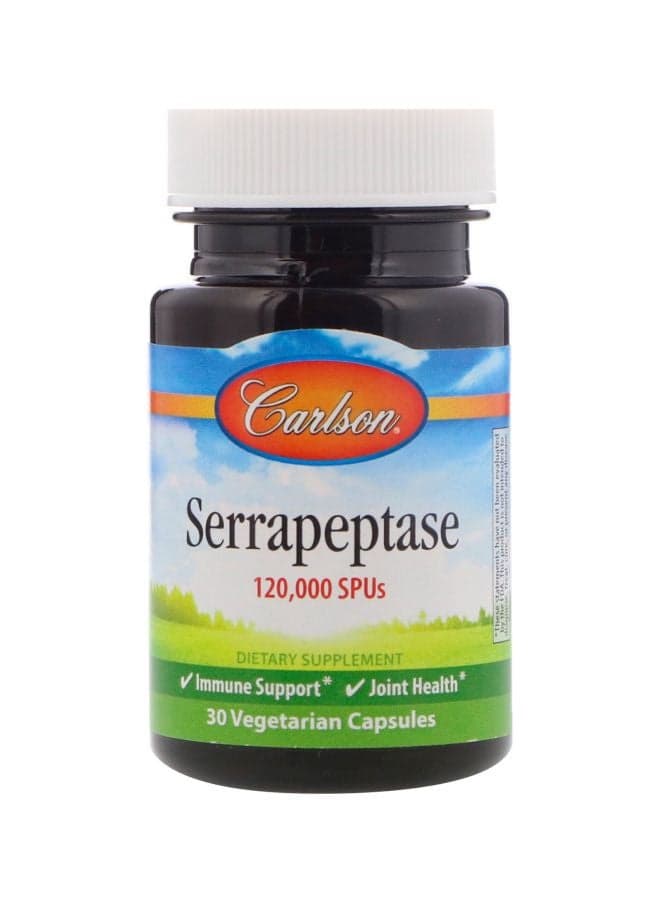 Serrapeptase 120,000 SPUs Dietary Supplement - 30 Vegetarian Capsules