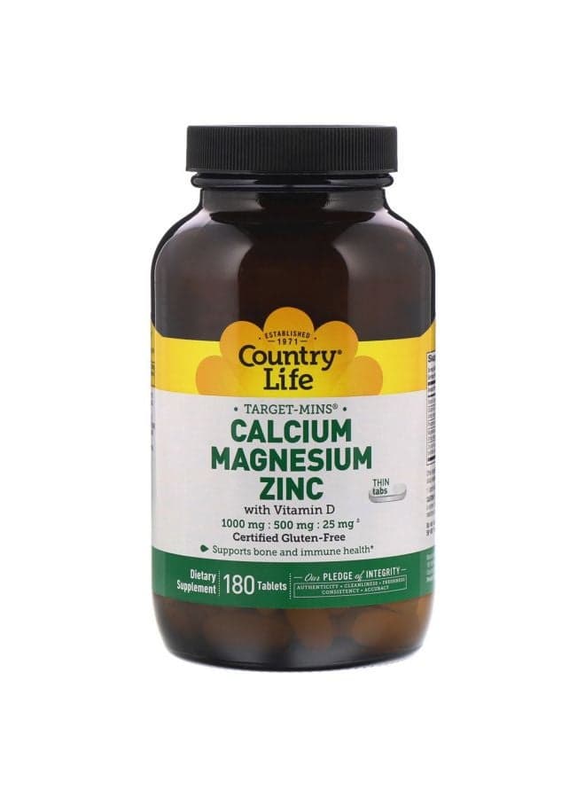Target-Mins Calcium Magnesium Zinc Supplement - 180 Tablets