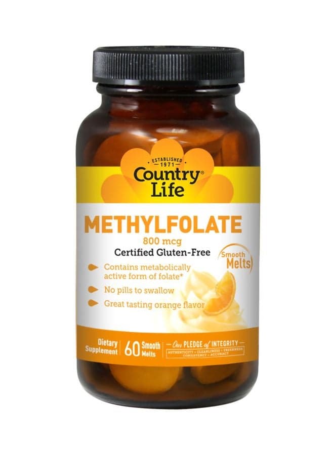 Methylfolate 800 mcg Dietary Supplement - 60 Smooth Melts - Orange