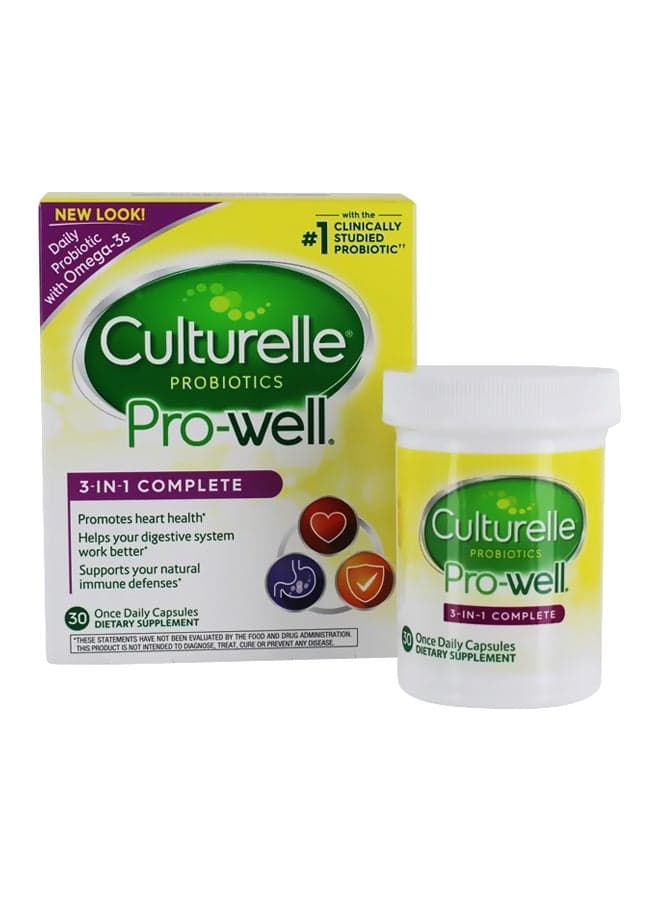 Probiotics Pro-Well 3-In-1 Complete Dietary Supplement-30 Capsules