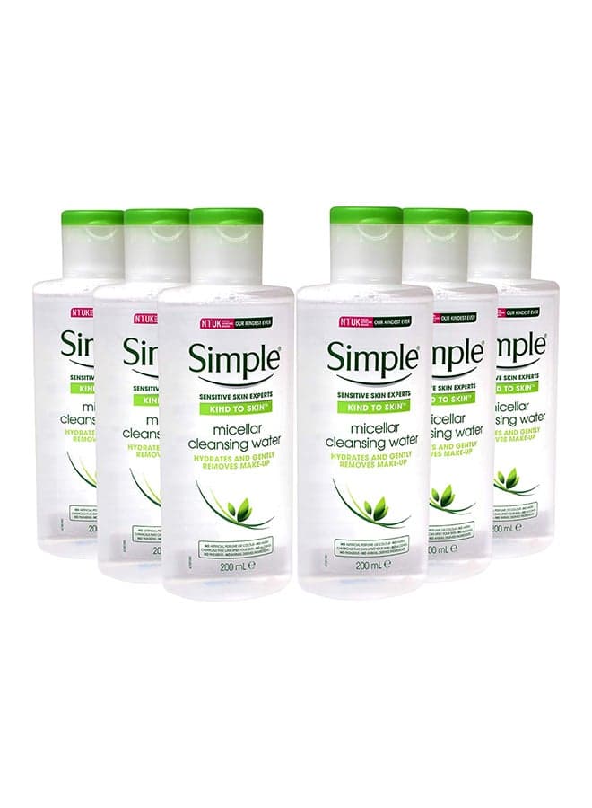 Pack Of 6 Micellar Skin Cleansing Water 200ml