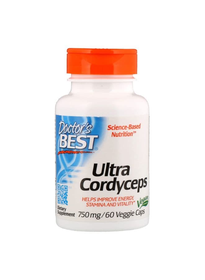 Ultra Cordyceps 750 mg Dietary Supplement - 60 Veggie Capsules