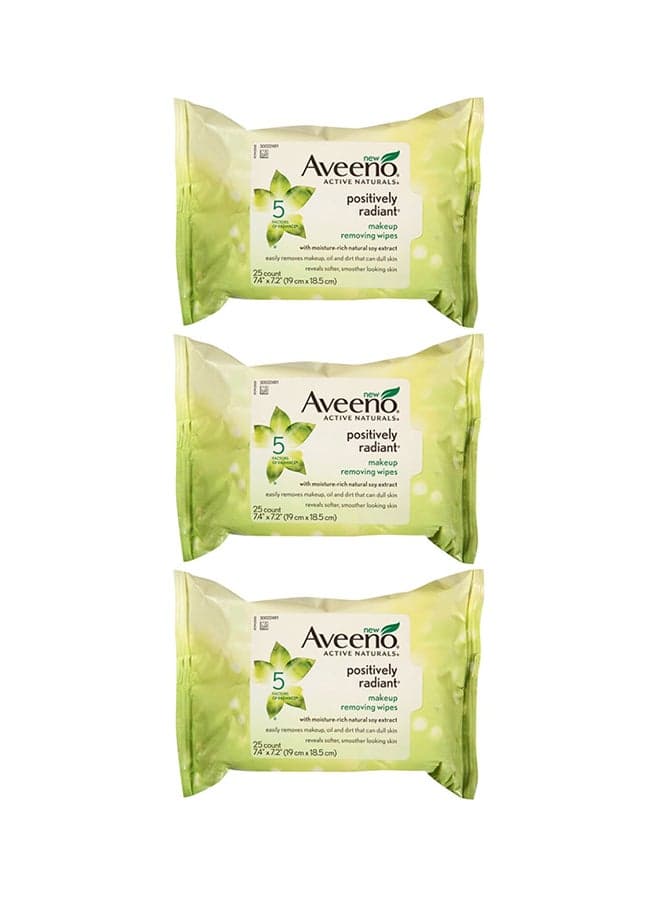Pack Of 3 Positively Radiant Makeup Removing Wipe 7.4 x 7.2inch