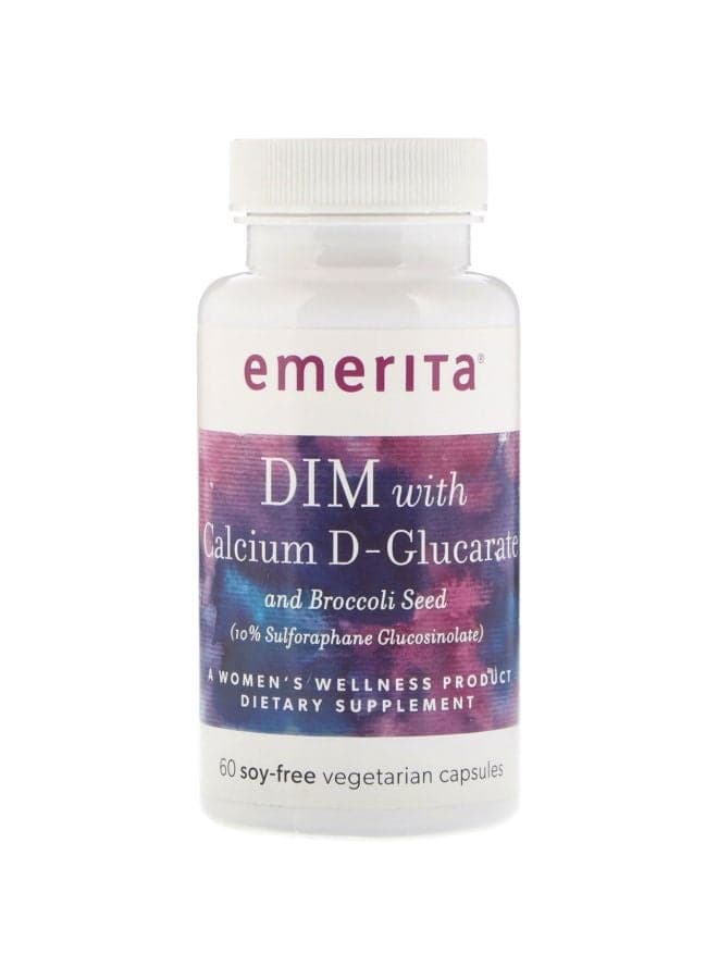 Dim With Calcium D-Glucarate And Broccoli Seed Dietary Supplement - 60 Soy-Free Vegetarian Capsules