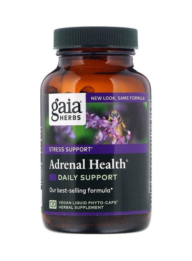 Adrenal Health Daily Support Dietary Supplement - 120 Vegan Liquid Phyto-Caps