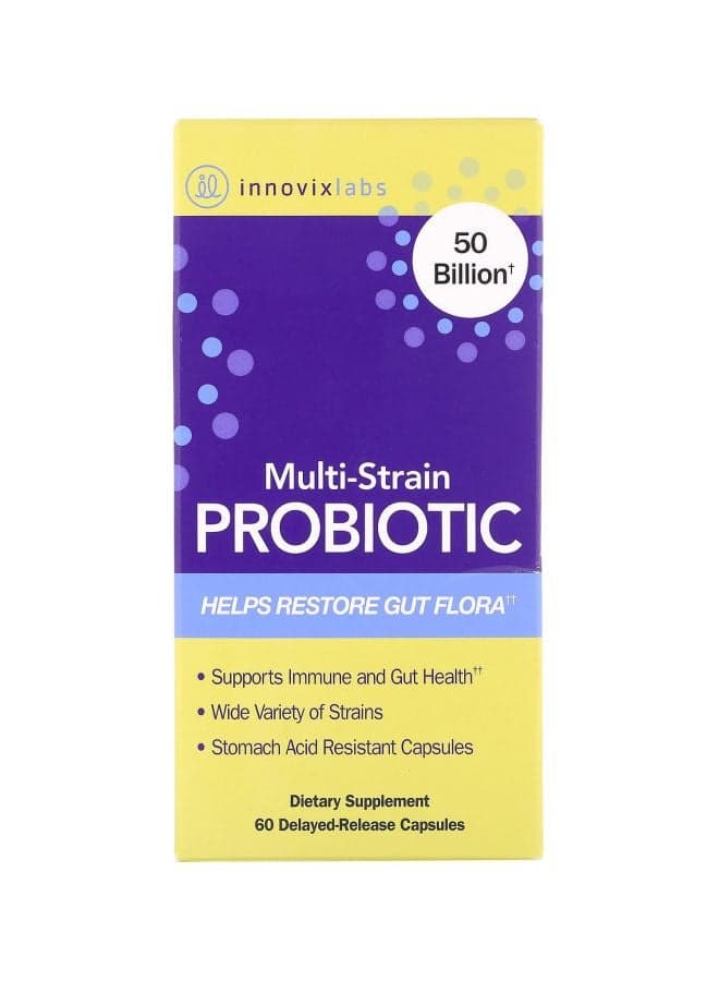 Multi-Strain Probiotic 50 Billion CFU Dietary Supplement - 60 Delayed-Release Capsules