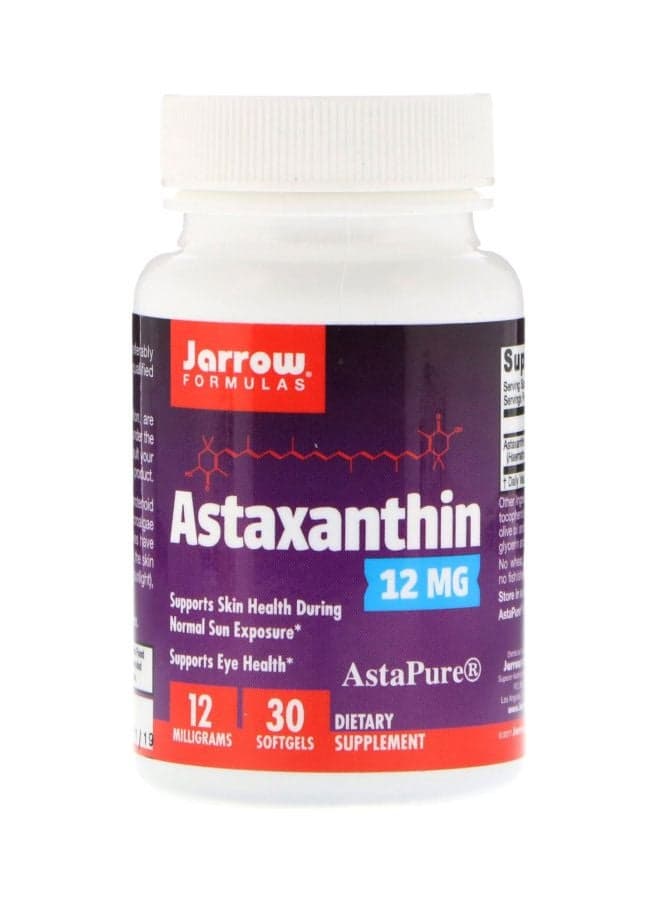 Astaxanthin 12mg Dietary Supplement - 30 Softgels