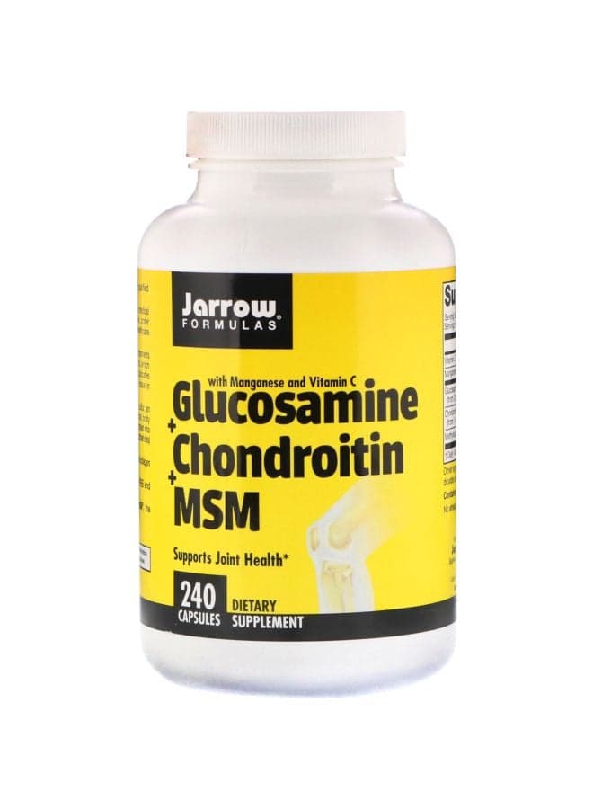 Glucosamine + Chondroitin + MSM Dietary Supplement - 240 Capsules