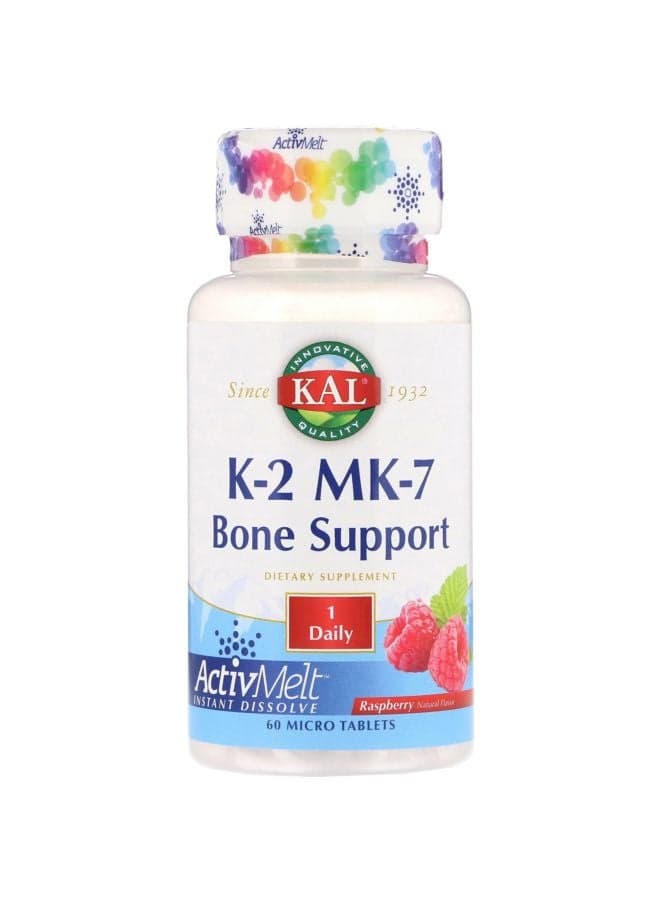 K-2 MK-7 Bone Support Dietary Supplement - 60 Micro Tablets