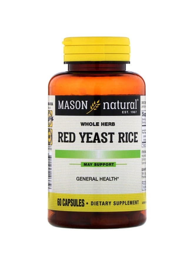 Red Yeast Rice Dietary Supplement - 60 Capsules