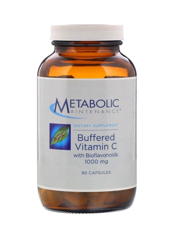 Buffered Vitamin C With Bioflavonoids 1000 mg Dietary Supplement - 90 Capsules